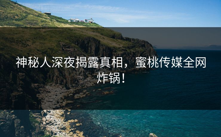 神秘人深夜揭露真相，蜜桃传媒全网炸锅！