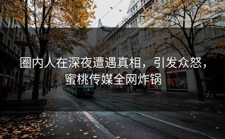 圈内人在深夜遭遇真相，引发众怒，蜜桃传媒全网炸锅